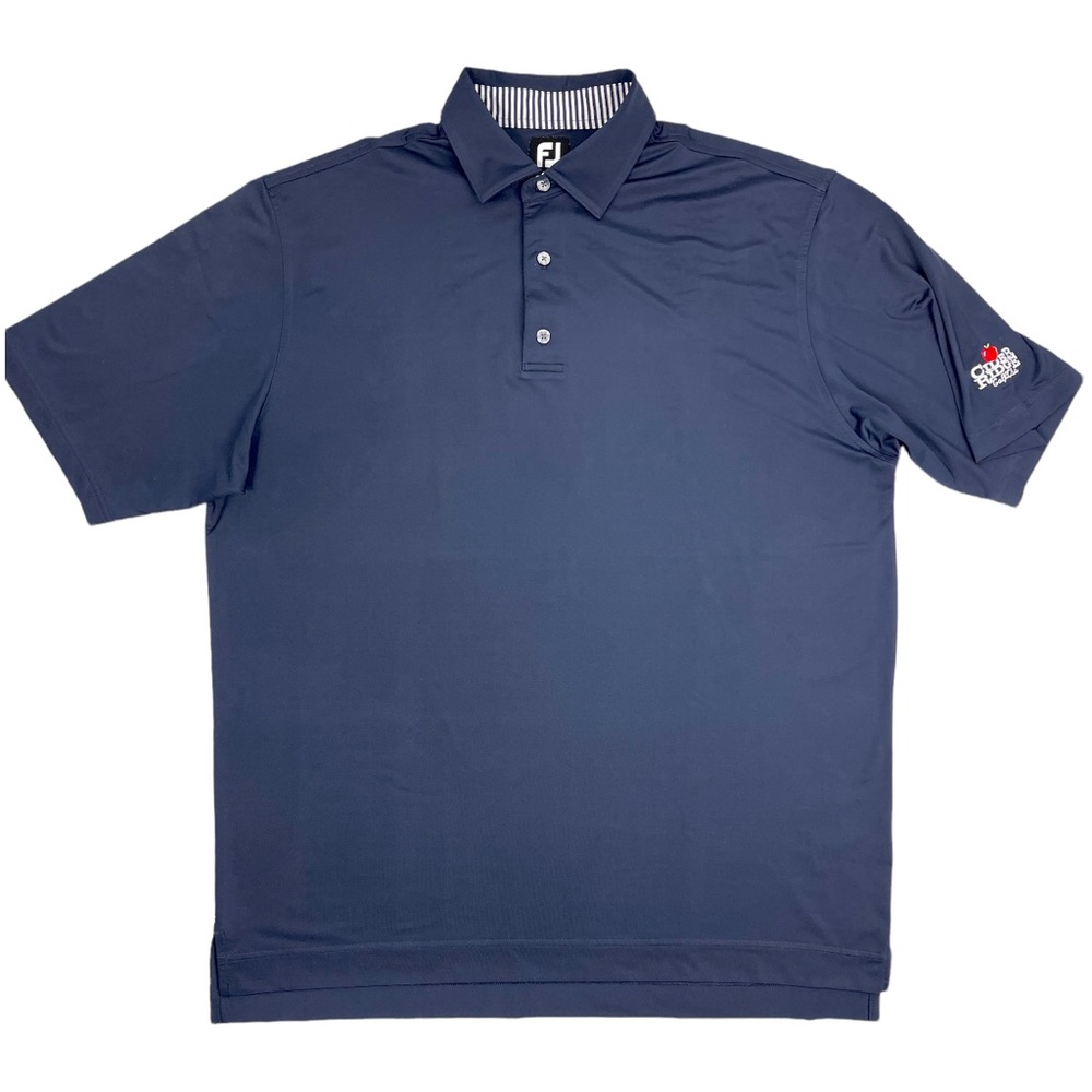 Footjoy Men’s Navy Cider Ridge Golf Club Solid Lisle Self Collar Pro Dry Polo XL - Picture 3 of 10